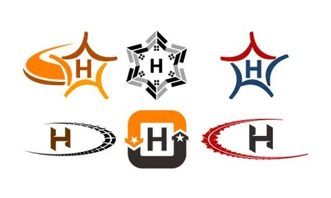 Logotype H Modern Template Set Stock-Illustration
