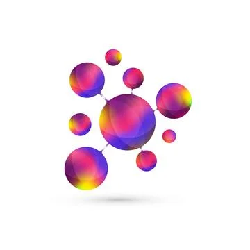 Logotype icon dna, molecule, atom, gene, neural, neuron. Template Logo for Stock Illustration