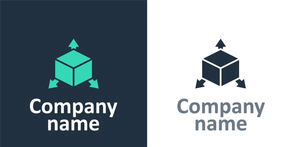 Logotype Isometric cube icon isolated on white background. Geometric cubes solid 스톡 일러스트