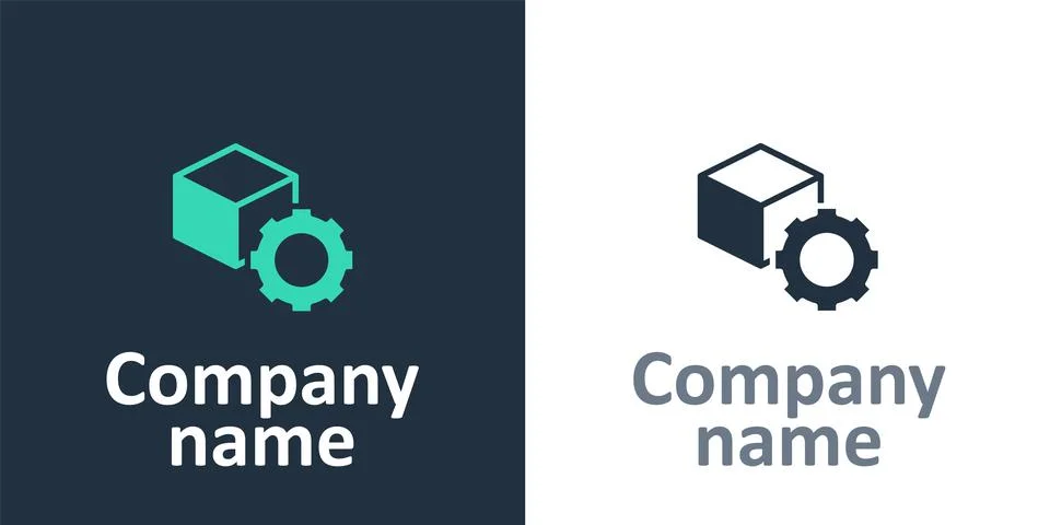 Logotype Isometric cube icon isolated on white background. Geometric cubes solid Stock Illustration
