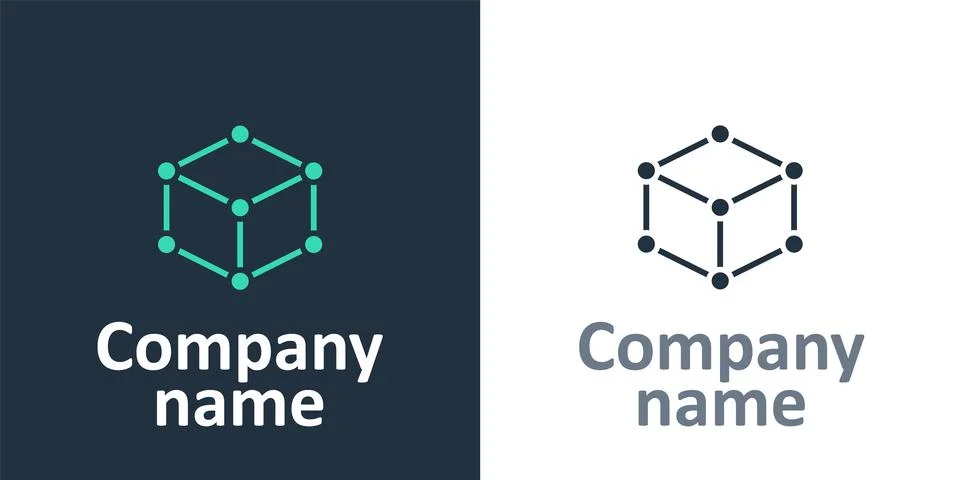 Logotype Isometric cube icon isolated on white background. Geometric cubes solid Illustrazione stock