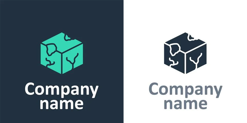 Logotype Isometric cube icon isolated on white background. Geometric cubes solid 스톡 일러스트
