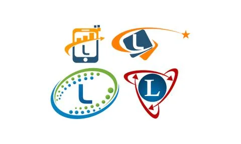 Logotype L Modern Template Set Stock-Illustration