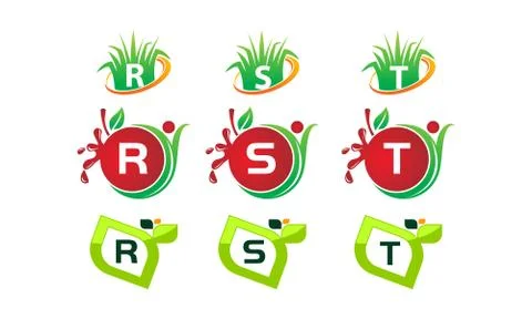 Logotype Leaf Template Set Stock-Illustration