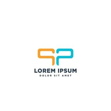 Logotype letter SP simple logo template vector illustration Stock Illustration
