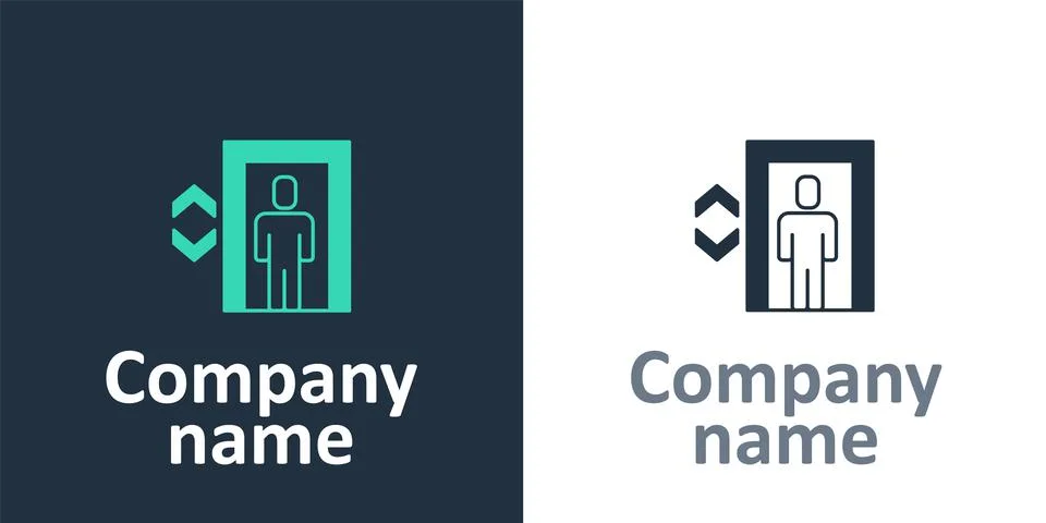 Logotype Lift icon isolated on white background. Elevator symbol. Logo design Stock Illustration
