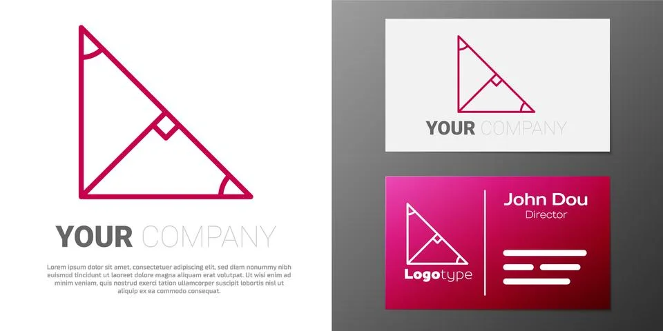 Logotype line Angle bisector of a triangle icon isolated on white background Stock Illustration