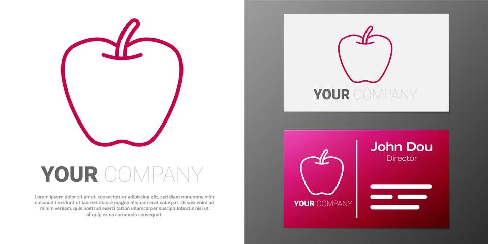 Logotype line Apple icon isolated on white background. Excess weight. Healthy Stock Illustration