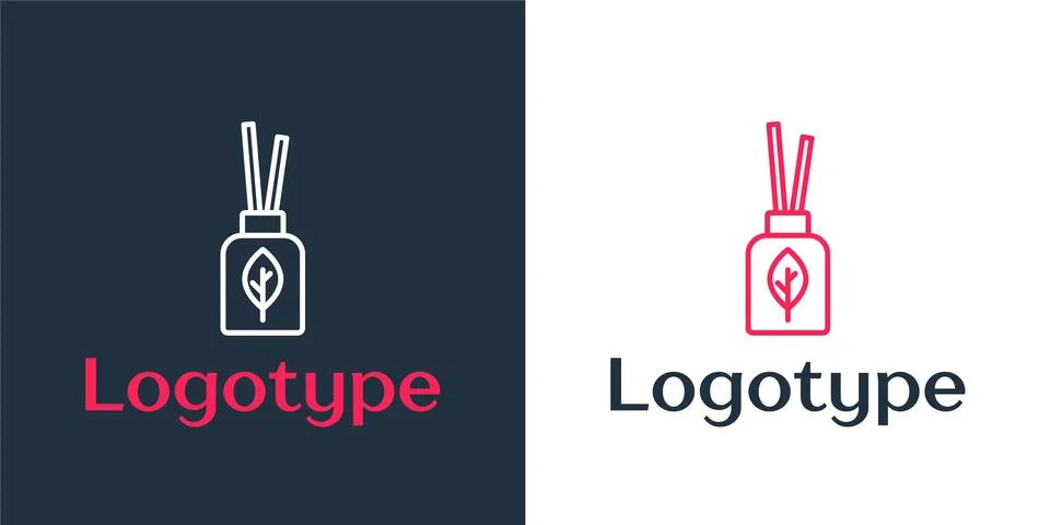 Logotype line Aroma diffuser icon isolated on white background. Glass jar Stock Illustration