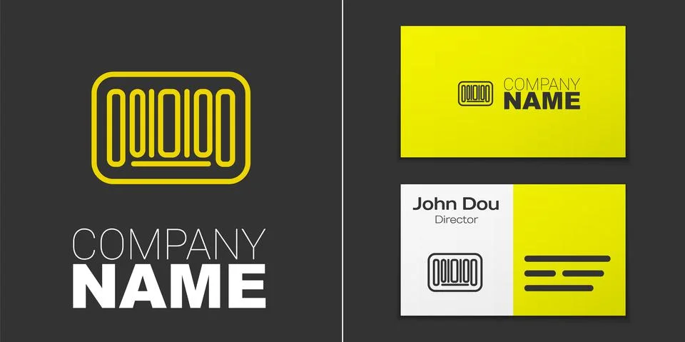 Logotype line Barcode icon isolated on grey background. Logo design template 스톡 일러스트