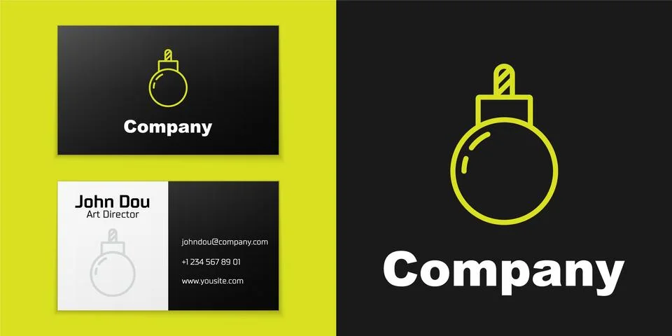 Logotype line Bomb ready to explode icon isolated on black background. Logo 库存插图