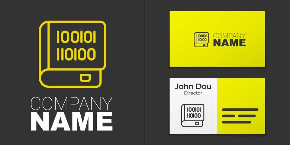 Logotype line Books about programming icon isolated on grey background Stock Illustration