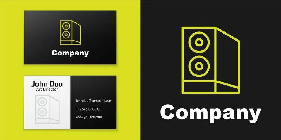 Logotype line Case of computer icon isolated on black background. Computer Stock Illustration