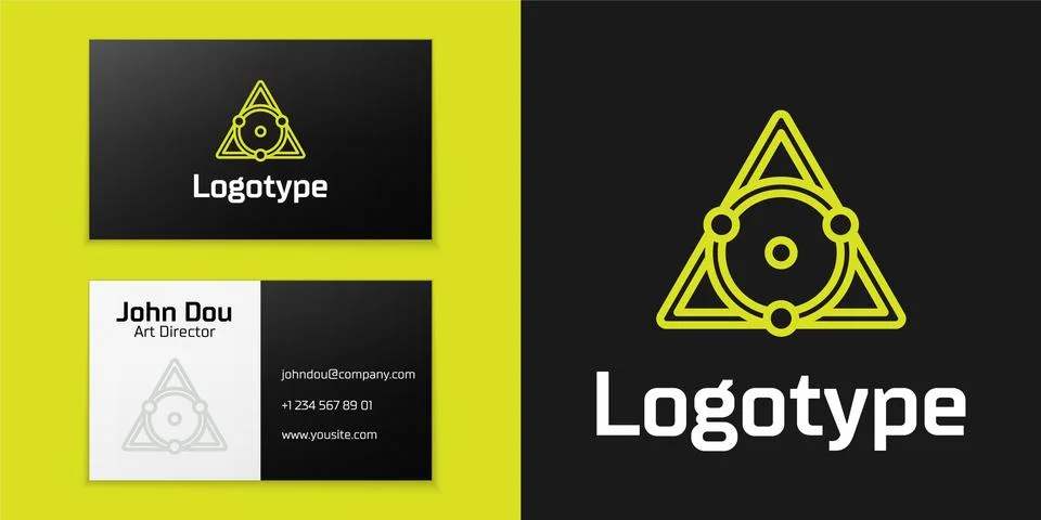 Logotype line Chalkboard with function mathematical icon isolated on black Stock Illustration