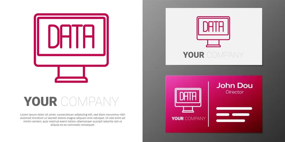 Logotype line Data analysis icon isolated on white background. Business data Stock Illustration