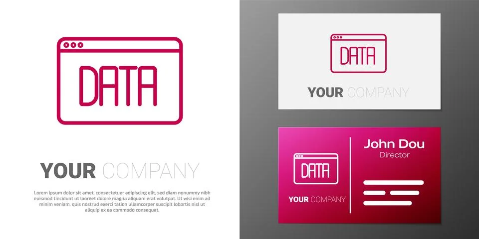 Logotype line Data analysis icon isolated on white background. Business dat.. Stock Illustration