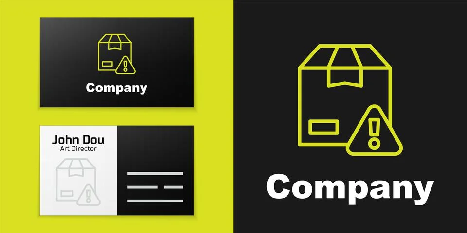Logotype line Delivery security with shield icon isolated on black background Illustrazione stock