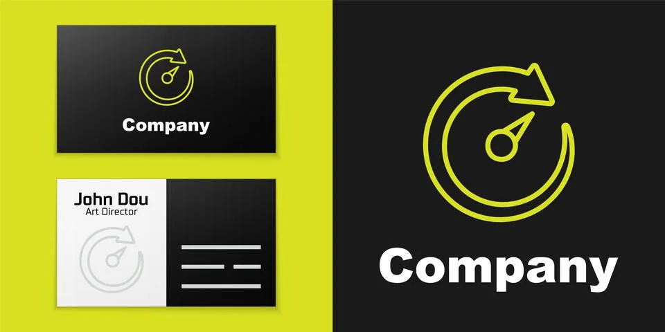 Logotype line Digital speed meter icon isolated on black background. Global Stock Illustration