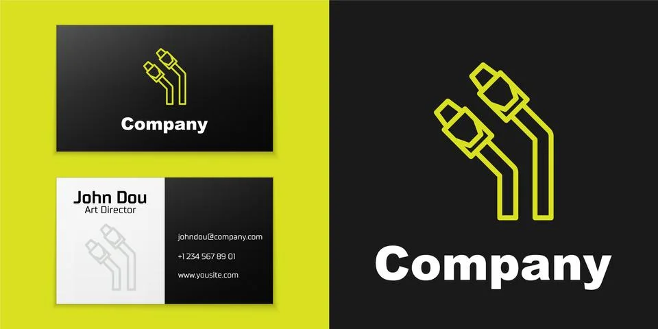 Logotype line LAN cable network internet icon isolated on black background. Logo Stockillustratie