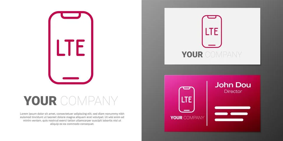Logotype line LTE network icon isolated on white background. Logo design te.. Stock Illustration