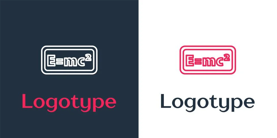 Logotype line Math system of equation solution icon isolated on white background Stock Illustration