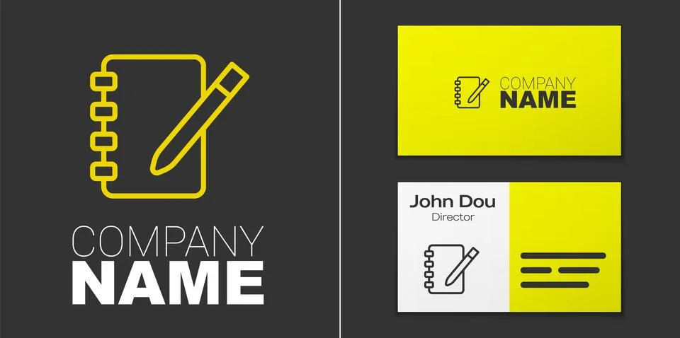 Logotype line Notebook icon isolated on grey background. Spiral notepad ico.. Stock Illustration