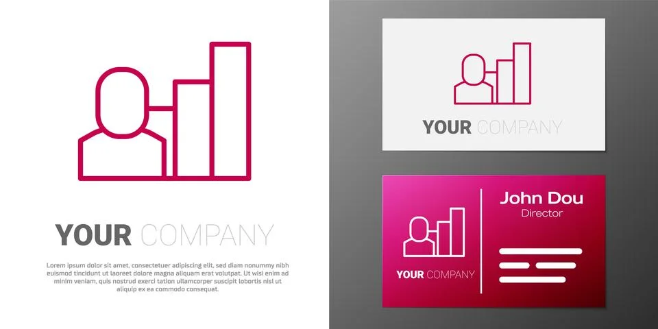 Logotype line Productive human icon isolated on white background. Idea work.. Stock Illustration