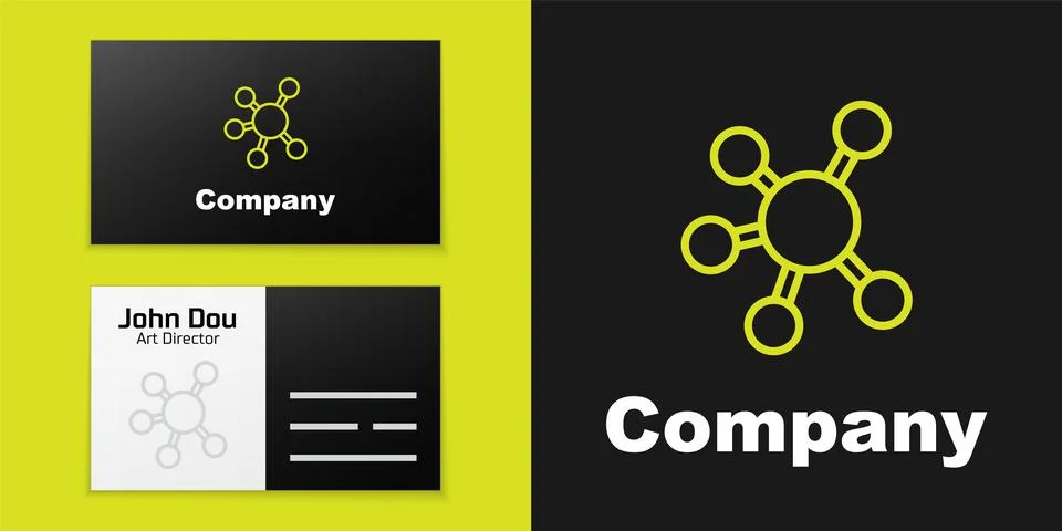 Logotype line Project team base icon isolated on black background. Business a Stock Illustration