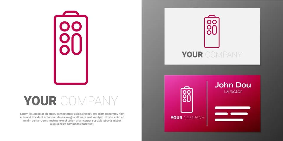 Logotype line Remote control icon isolated on white background. Logo design Illustrazione stock