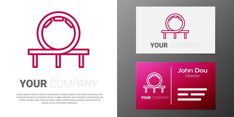 Logotype line Roller coaster icon isolated on white background. Amusement par Stock Illustration