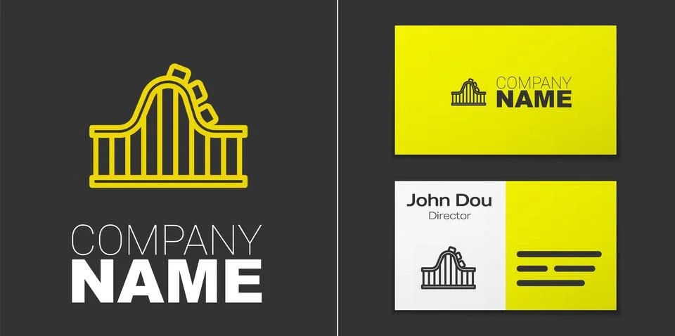 Logotype line Roller coaster icon isolated on grey background. Amusement pa.. Stock Illustration