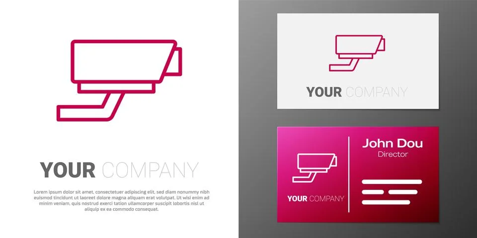 Logotype line Security camera icon isolated on white background. Logo design  Ilustração Stock