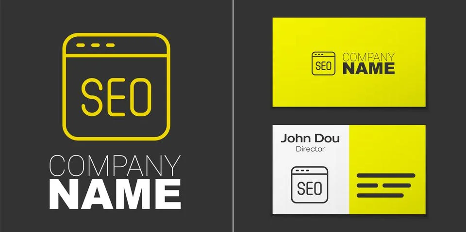Logotype line SEO optimization icon isolated on grey background. Logo design Stock Illustration