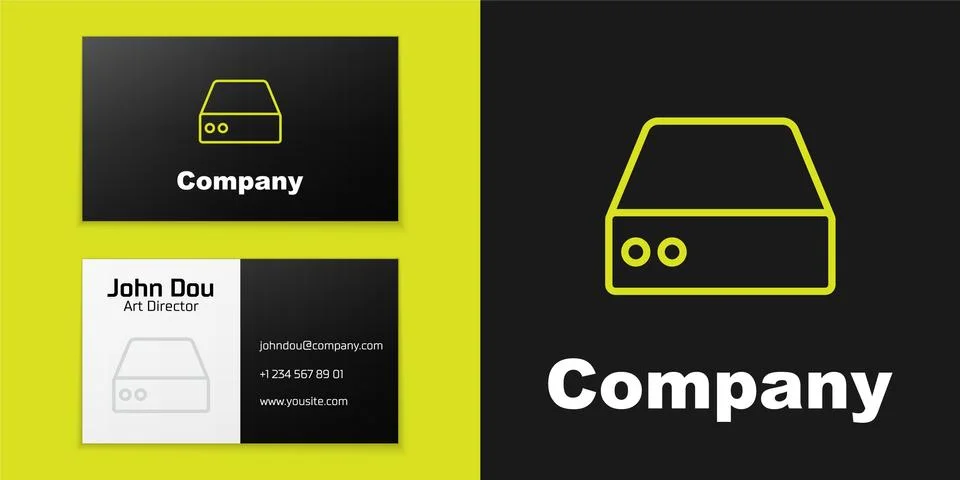 Logotype line Server, Data, Web Hosting icon isolated on black background. Logo Illustrazione stock