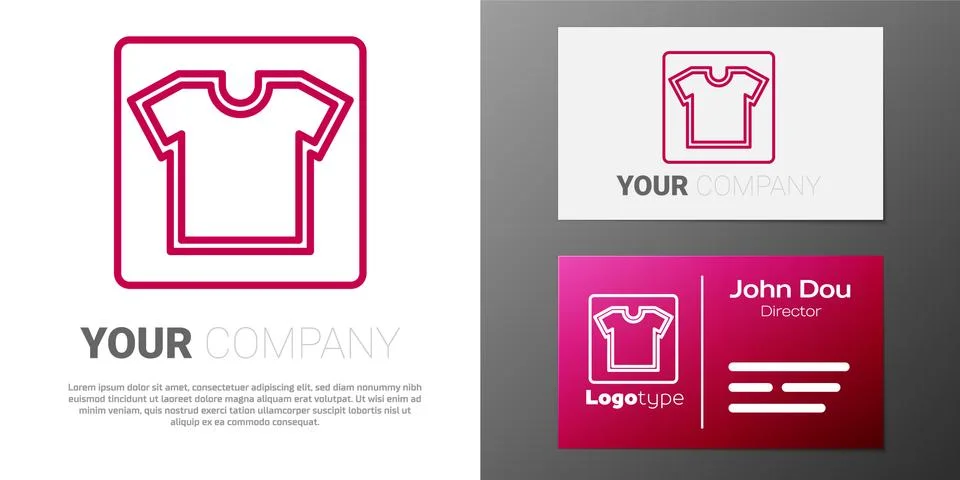 Logotype line Sewing pattern icon isolated on white background. Markings for Stockillustratie