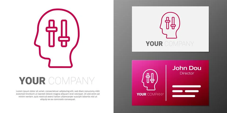 Logotype line Solution to the problem in psychology icon isolated on white Illustrazione stock