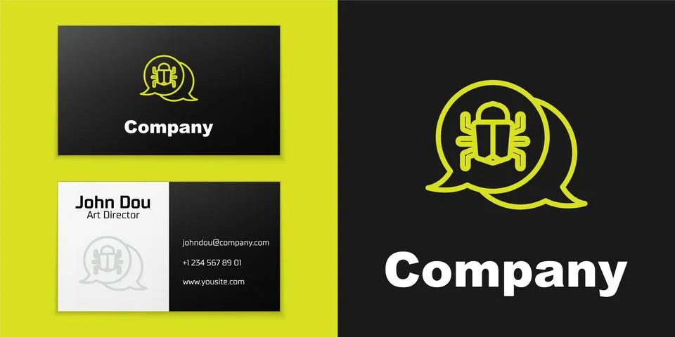 Logotype line System bug concept icon isolated on black background. Code bug Stock Illustration