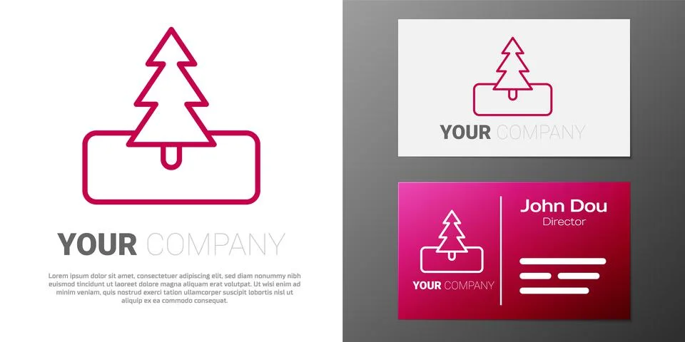 Logotype line Tree icon isolated on white background. Forest symbol. Logo design Ilustração Stock