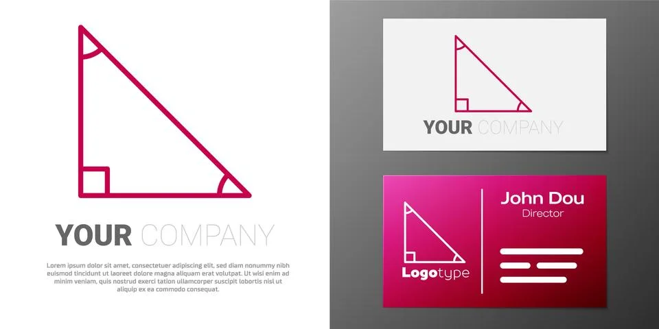 Logotype line Triangle math icon isolated on white background. Logo design Stock Illustration