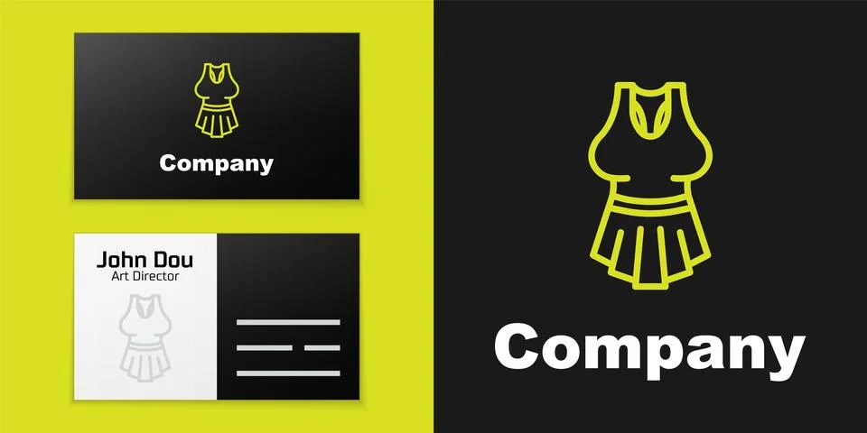 Logotype line Undershirt icon isolated on black background. Logo design tem.. Ilustração Stock