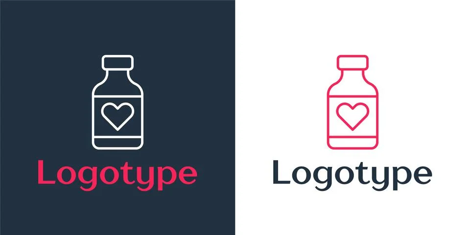 Logotype line Vitamin complex of pill capsule icon isolated on white background Stock Illustration