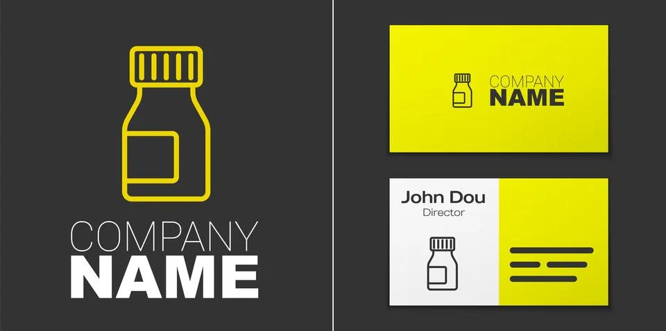 Logotype line Vitamin complex of pill capsule icon isolated on grey backgroun Stockillustratie