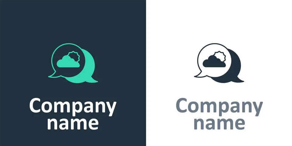 Logotype Location cloud icon isolated on white background. Logo design template 스톡 일러스트