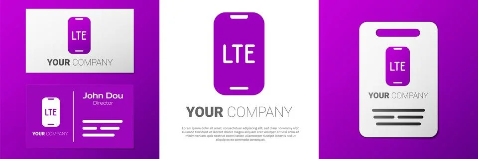 Logotype LTE network icon isolated on white background. Logo design templat.. Stock Illustration