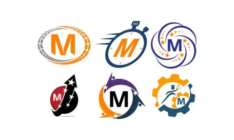 Logotype M Modern Template Set Stock-Illustration