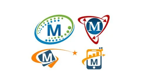 Logotype M Modern Template Set Stock-Illustration