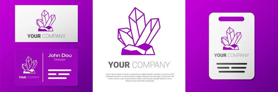 Logotype Magic stone icon isolated on white background. Fantasy crystal. Jewelry Stockillustratie