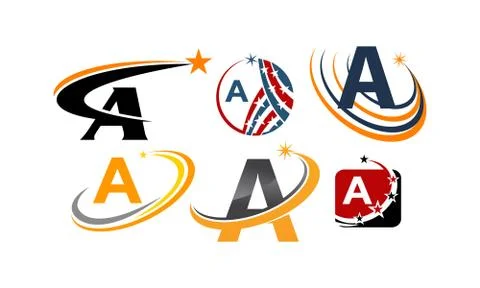 Logotype A Modern Template Set Stock-Illustration