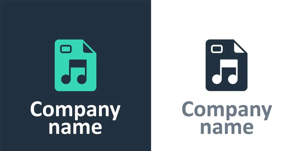 Logotype MP3 file document. Download mp3 button icon isolated on white 스톡 일러스트