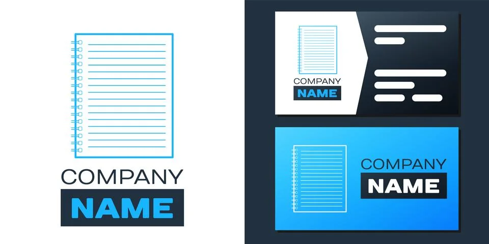 Logotype Notebook icon isolated on white background. Spiral notepad. School Stock Illustration